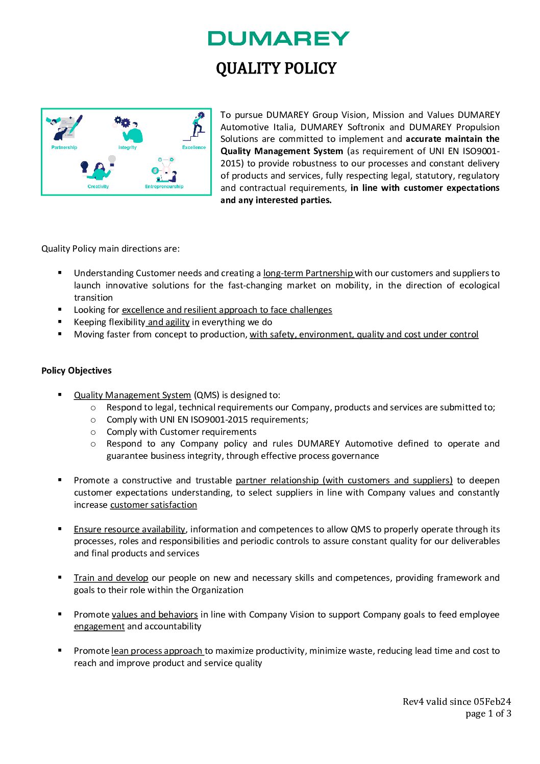 Softronix_dumarey-group_quality-policy_05feb24_Dumarey-group